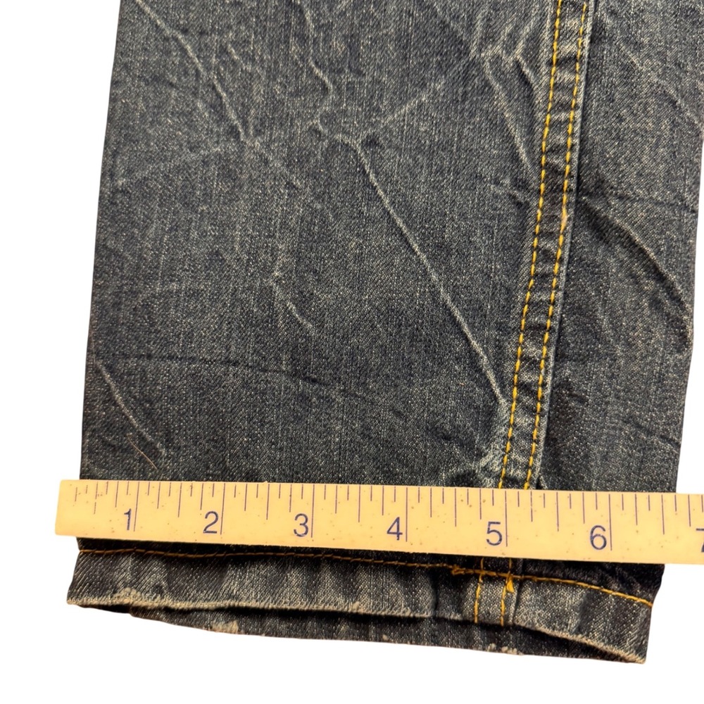 Levis 502 Regular Taper Jeans Dark‎ Wash Distressed Denim 28x28 Womens 16REG - Picture 6 of 9